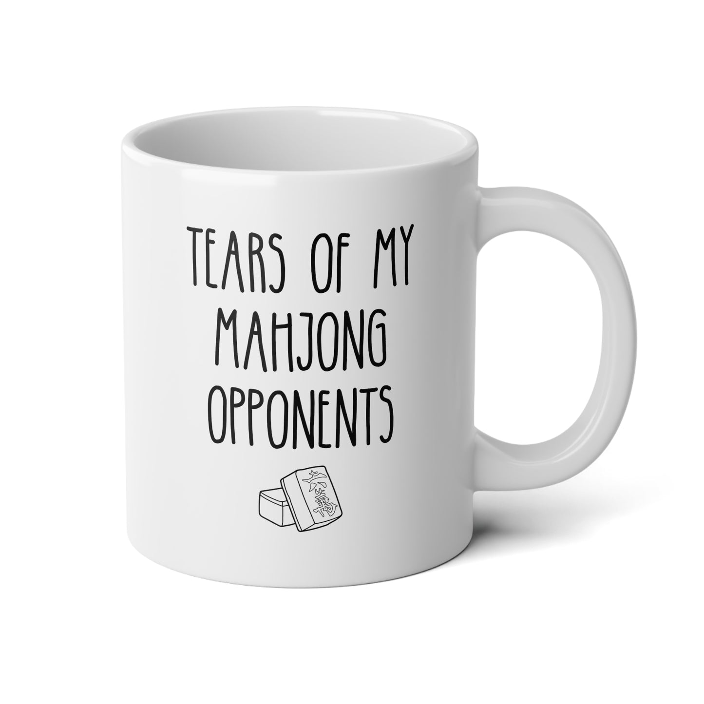 Tears Of My Mahjong Opponents 20oz white funny large coffee mug gift for player china majong chess waveywares wavey wares wavywares wavy wares