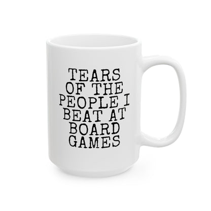 Tears Of The People I Beat At Board Games 15oz white funny large coffee mug gift for friends player him her quote waveywares wavey wares wavywares wavy wares