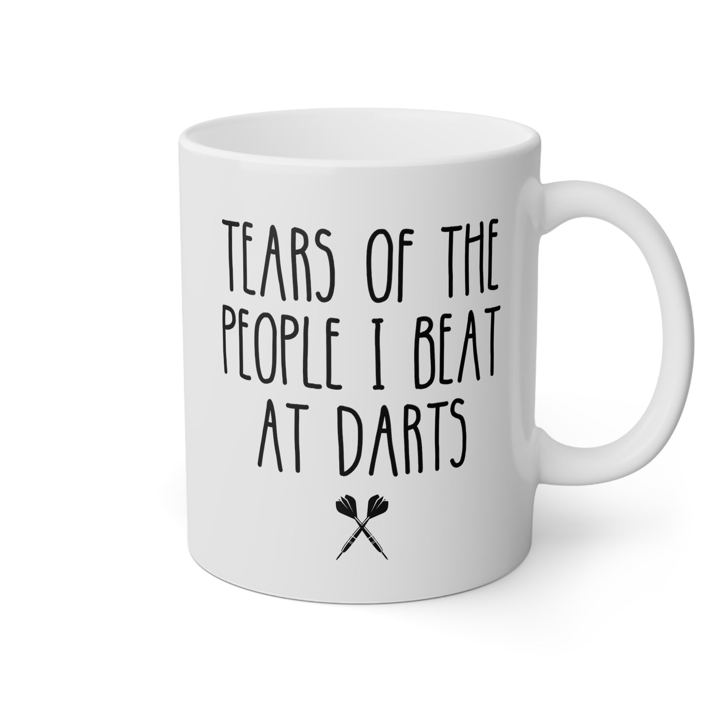 Tears Of The People I Beat At Darts 11oz white funny large coffee mug gift for player father's day him her lover waveywares wavey wares wavywares wavy wares