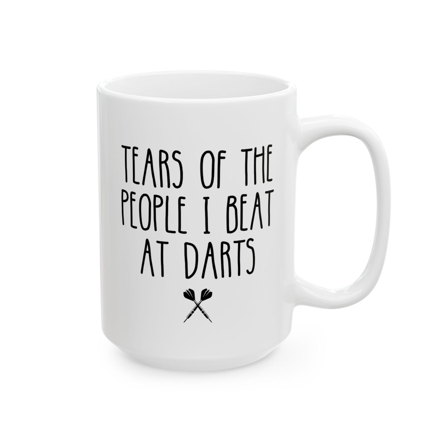 Tears Of The People I Beat At Darts 15oz white funny large coffee mug gift for player father's day him her lover waveywares wavey wares wavywares wavy wares