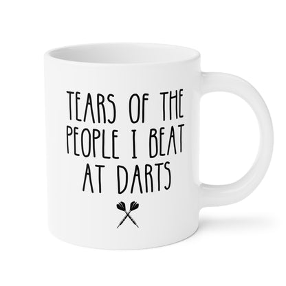 Tears Of The People I Beat At Darts 20oz white funny large coffee mug gift for player father's day him her lover waveywares wavey wares wavywares wavy wares