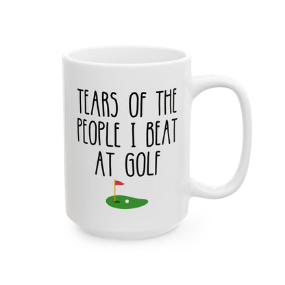 Tears Of The People I Beat At Golf 15oz white funny large coffee mug gift for father's day golfer sports novelty golfing fan lover birthday Christmas occasion waveywares wavey wares wavywares wavy wares 