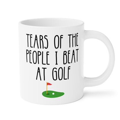 Tears Of The People I Beat At Golf 20oz white funny large coffee mug gift for father's day golfer sports novelty golfing fan lover birthday Christmas occasion waveywares wavey wares wavywares wavy wares 