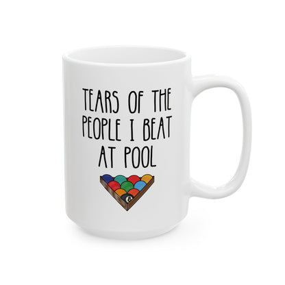 Tears Of The People I Beat At Pool 15oz white funny large coffee mug gift for billiards 8 ball player waveywares wavey wares wavywares wavy wares