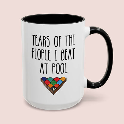 Tears Of The People I Beat At Pool 15oz white with black accent funny large coffee mug gift for billiards 8 ball player waveywares wavey wares wavywares wavy wares cover