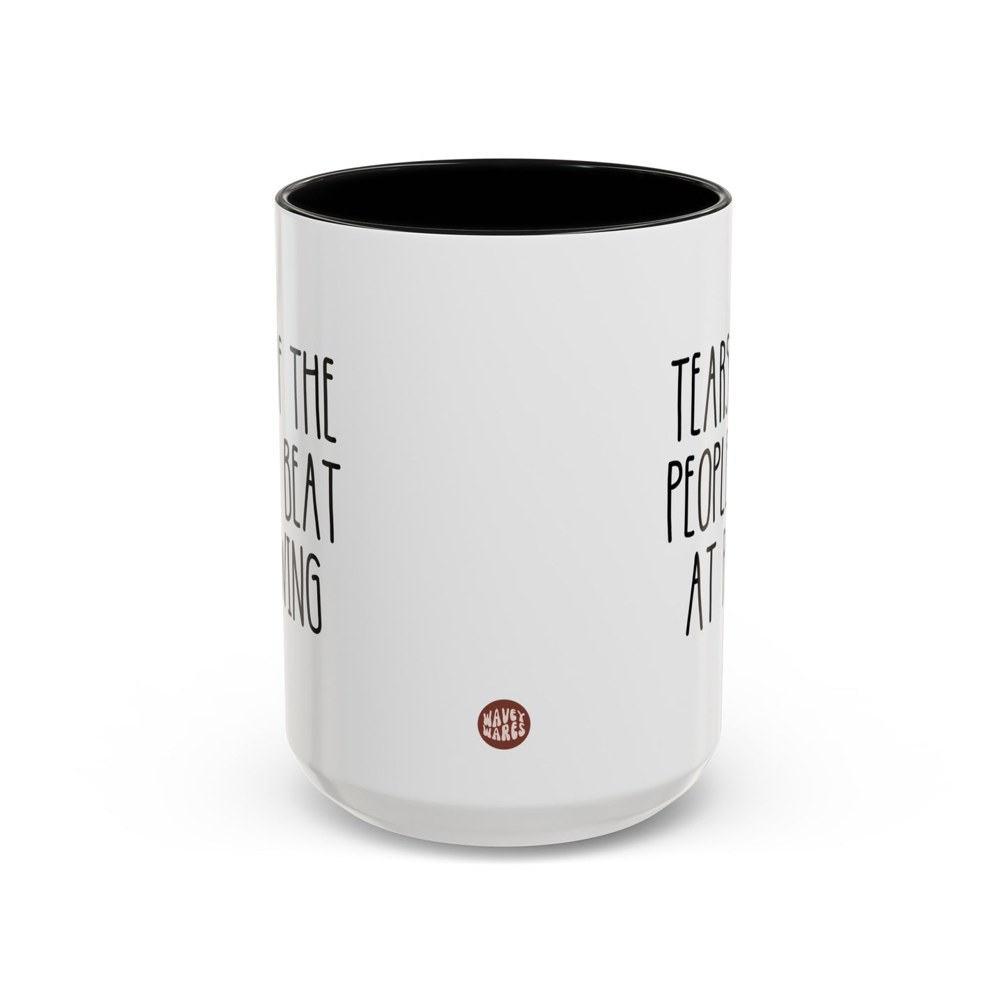 Tears Of The People I Beat At Rowing 15oz white with black accent funny large coffee mug gift for rower team coach varsity waveywares wavey wares wavywares wavy wares side