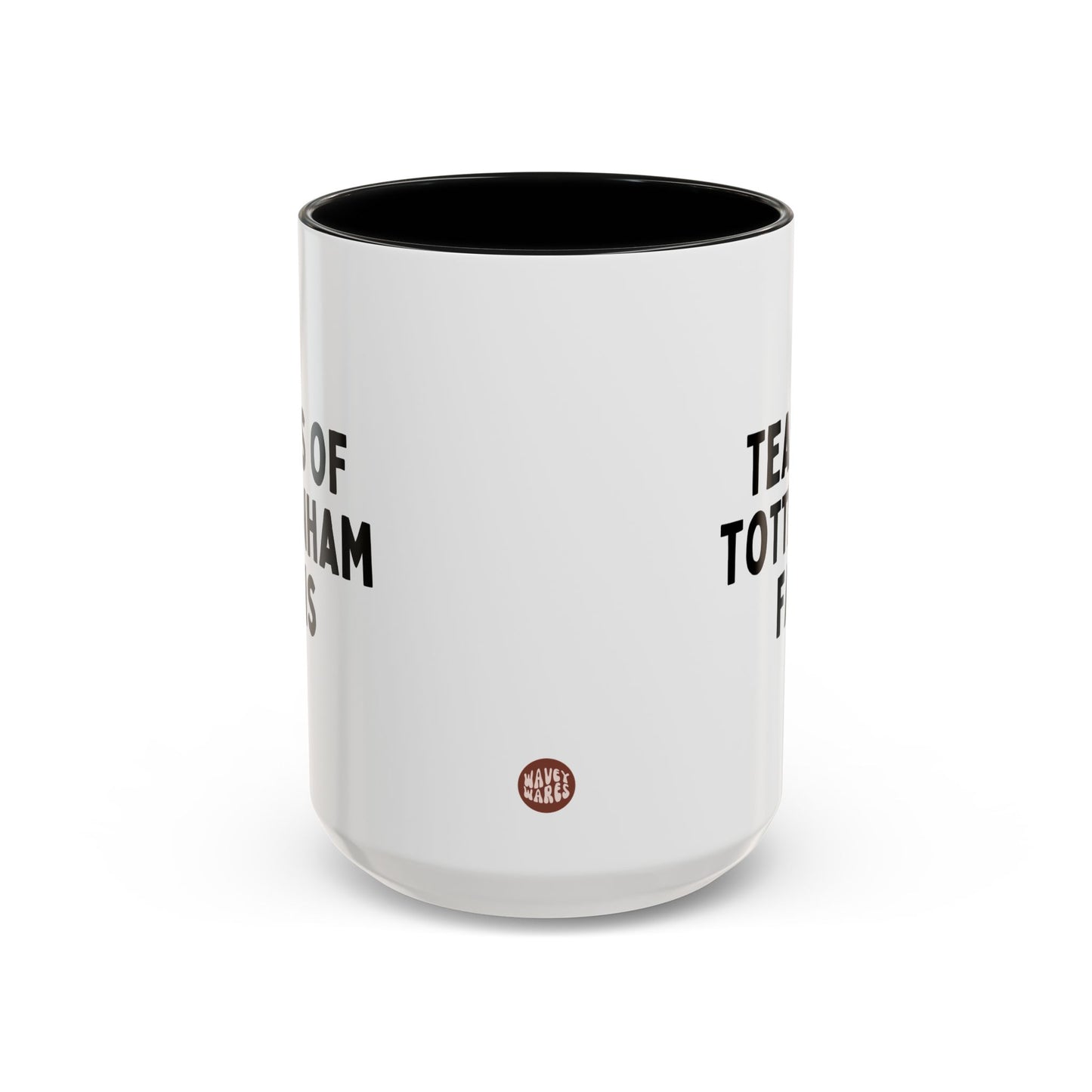 Tears Of Tottenham Fans 15oz white with black accent funny large coffee mug gift for football player FC soccer futbol waveywares wavey wares wavywares wavy wares side