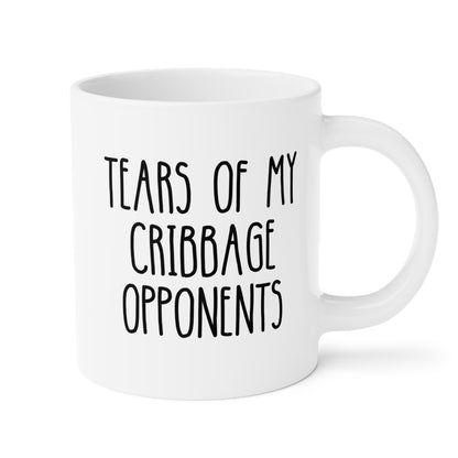 Tears of my Cribbage Opponents 20oz white funny large coffee mug gift for player tournament game birthday Christmas occasion waveywares wavey wares wavywares wavy wares