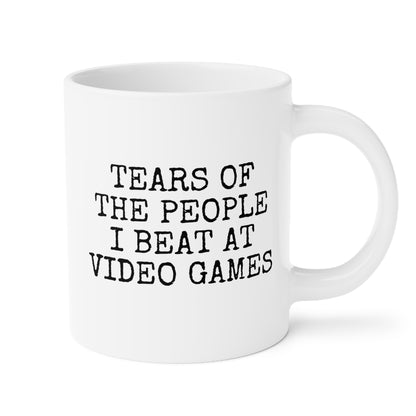 Tears of the People I Beat at Video Games 20oz white funny large coffee mug gift for gamer boyfriend gaming opponents girl decor birthday Christmas occasion waveywares wavey wares wavywares wavy wares