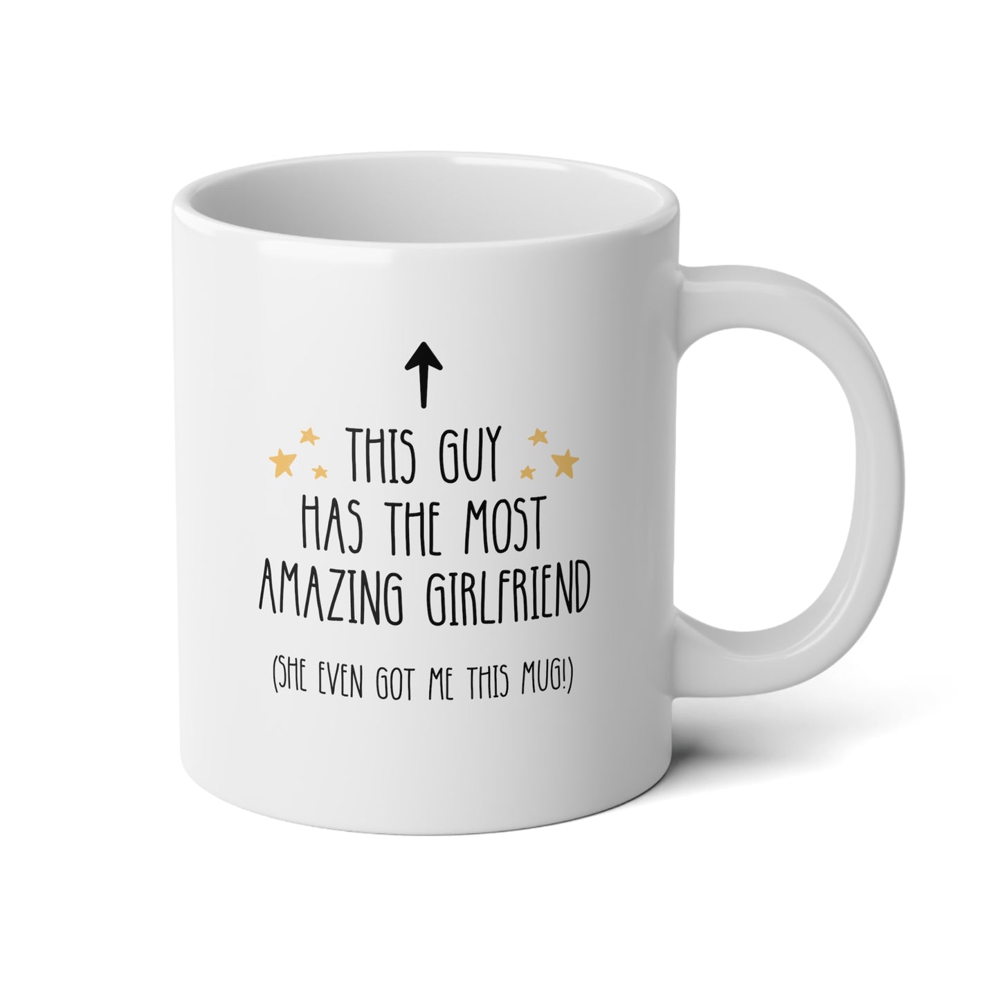 This Guy Has The Most Amazing Girlfriend 20oz white funny large coffee mug gift for boyfriend anniversary valentines him lover waveywares wavey wares wavywares wavy wares