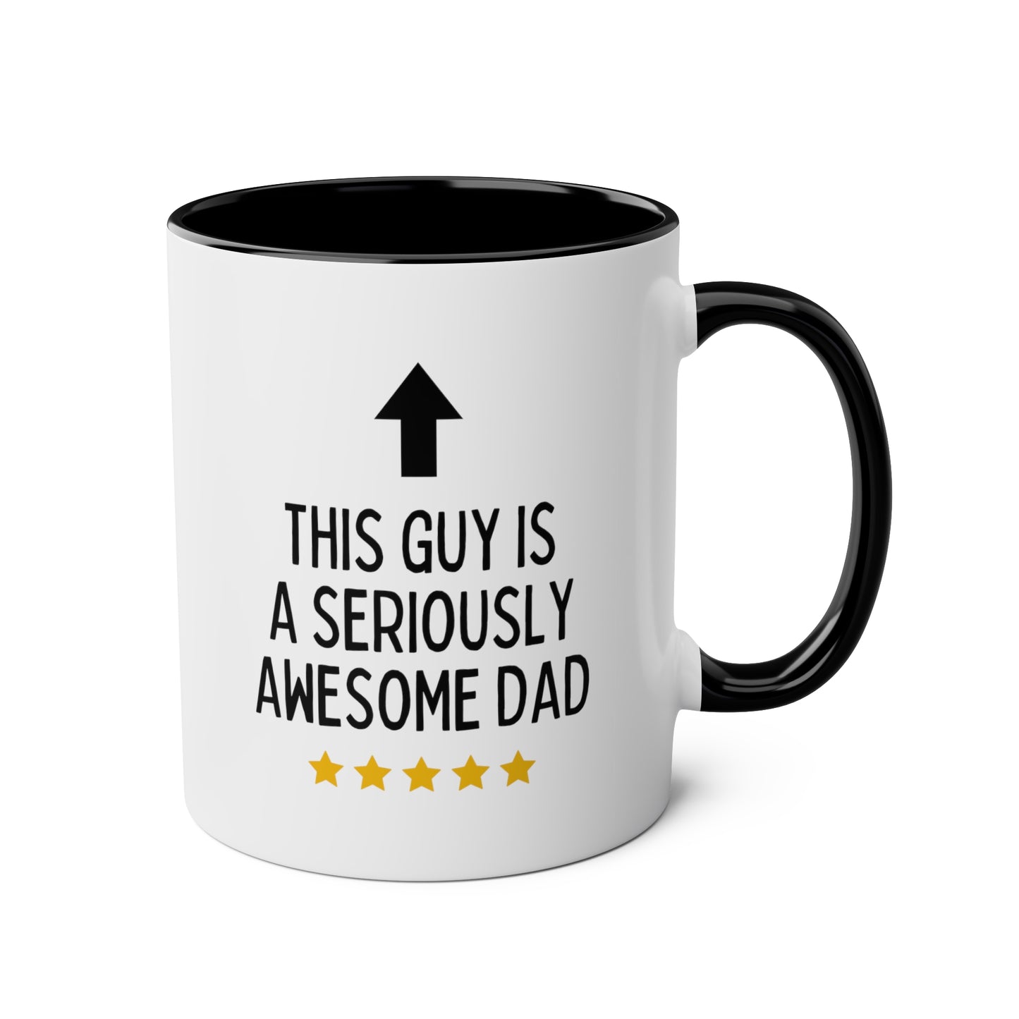 This Guy Is One Awesome Dad 11oz white with black accent funny large coffee mug gift for best papa father father's day grandfather waveywares wavey wares wavywares wavy wares