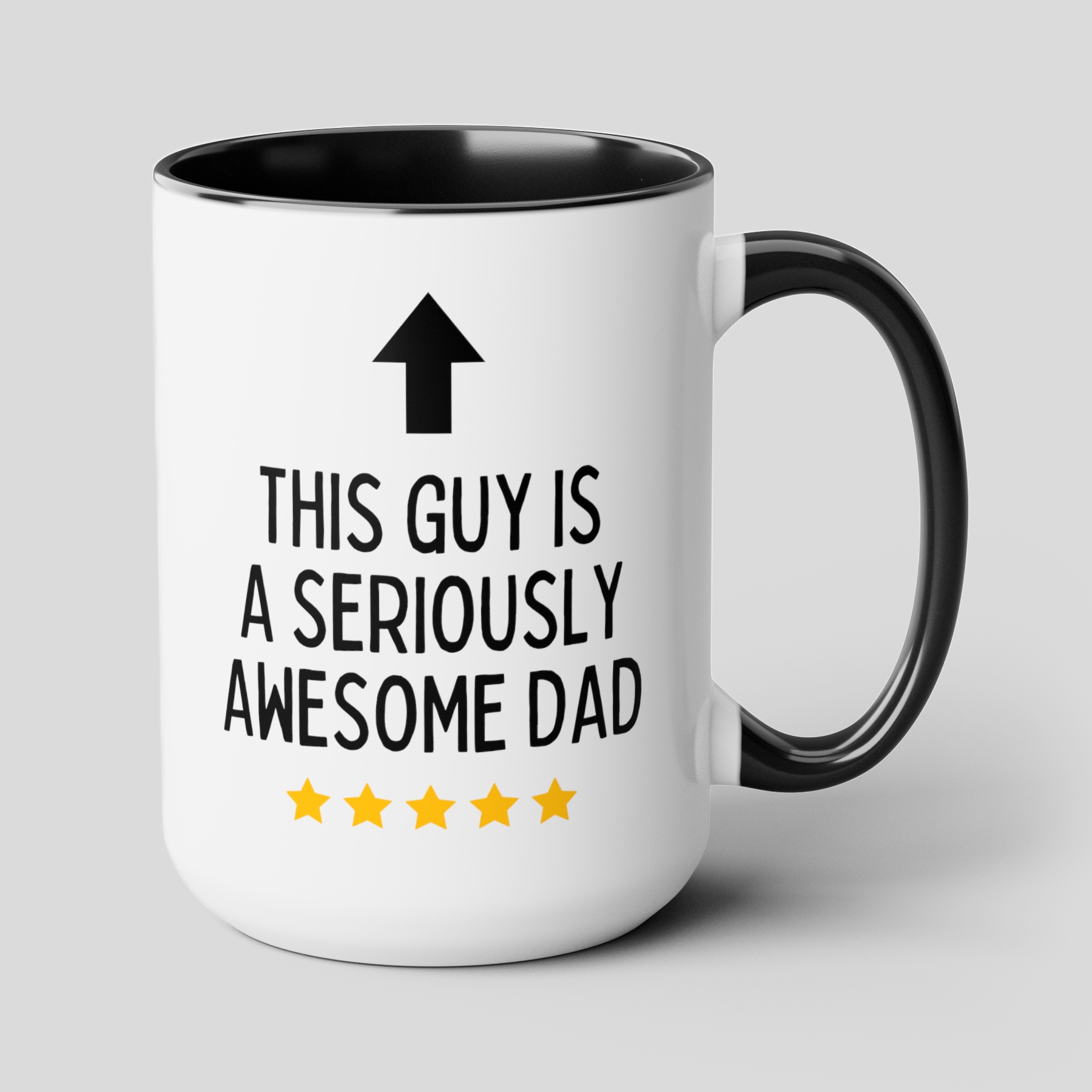 This Guy Is One Awesome Dad 15oz white with black accent funny large coffee mug gift for best papa father father's day grandfather waveywares wavey wares wavywares wavy wares cover