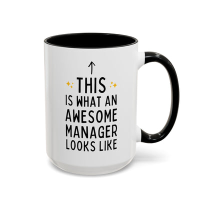 This Is What An Awesome Manager Looks Like 15oz white with black accent funny large coffee mug gift for boss chaos coordinator office appreciation HR secret santa Christmas waveywares wavey wares wavywares wavy wares