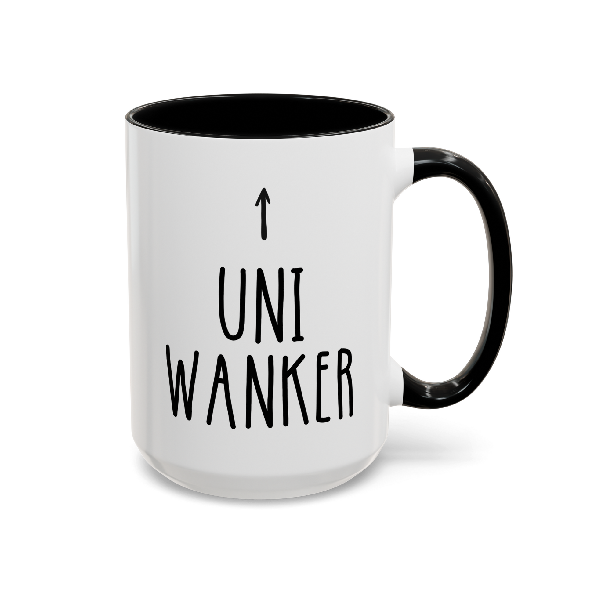 Uni Wanker 15oz white with black accent funny large coffee mug gift for university student fresher leaving home graduation exam results waveywares wavey wares wavywares wavy wares
