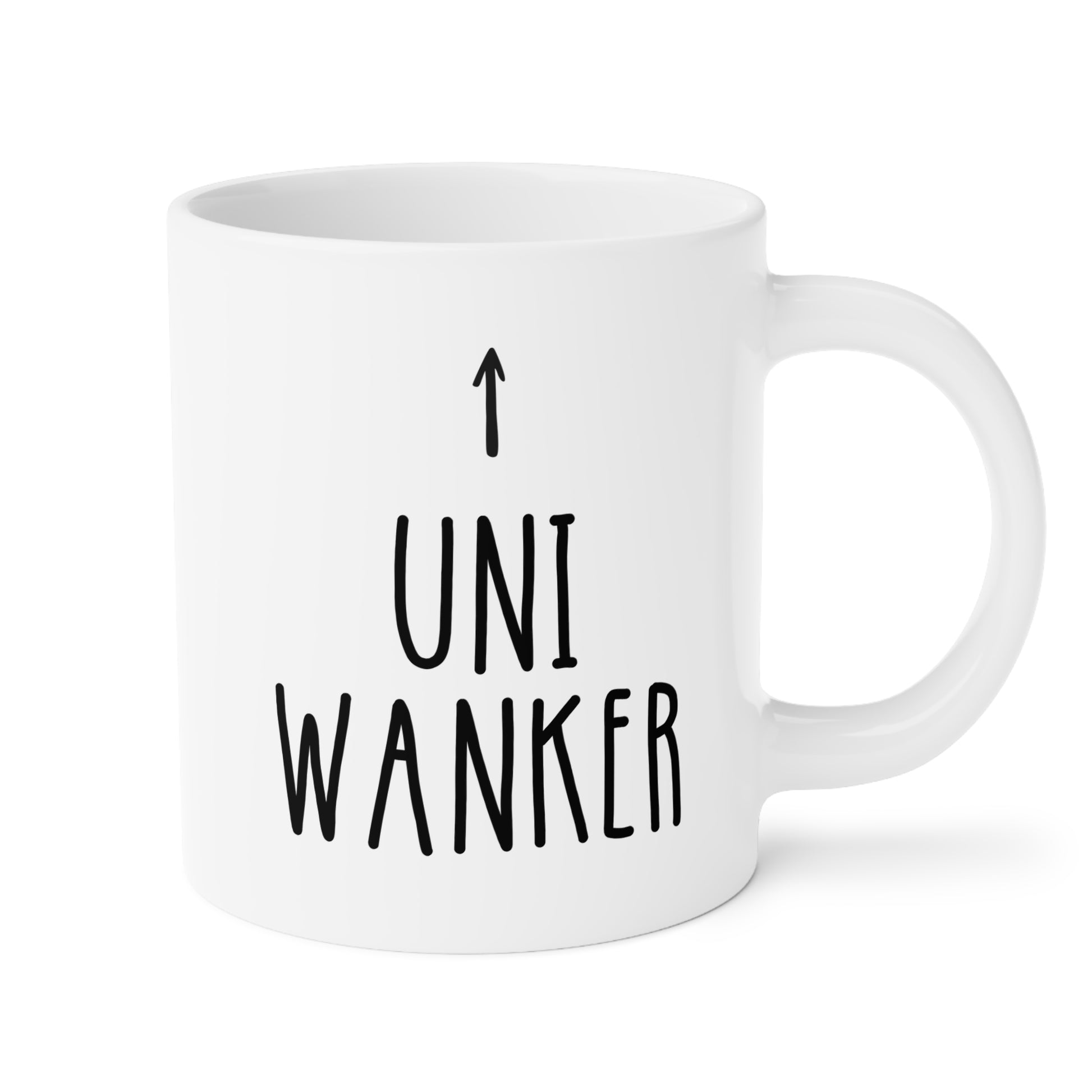 Uni Wanker 20oz white funny large coffee mug gift for university student fresher leaving home graduation exam results waveywares wavey wares wavywares wavy wares