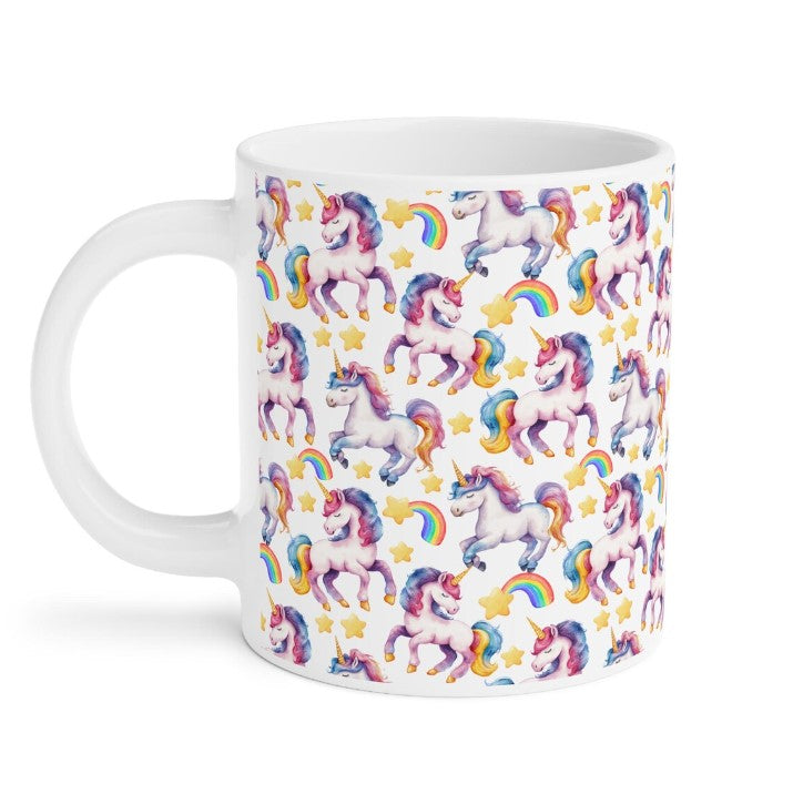 Cute Unicorns Watercolor Pattern 20oz white funny large coffee mug gift for kids girls horse animal lover her best friend aesthetic birthday secret santa Christmas waveywares wavey wares wavywares wavy wares