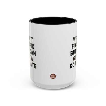 We Can't Fix Stupid But We Can Give It A Court Date 15oz white with black accent funny large coffee mug gift for lawyer law student graduation attorney paralegal legal waveywares wavey wares wavywares wavy wares side