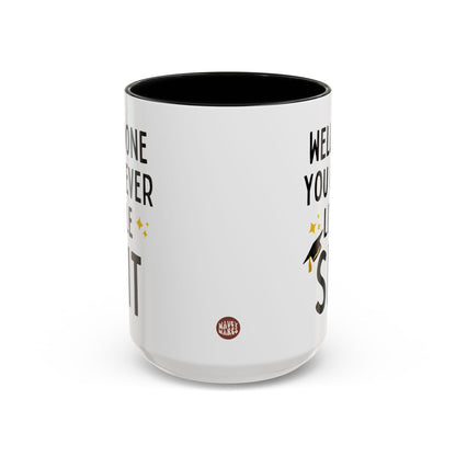 Well Done You Clever Little Shit 15oz white with black accent funny large coffee mug gift for best friend graduation sarcastic rude him her adult curse waveywares wavey wares wavywares wavy wares side