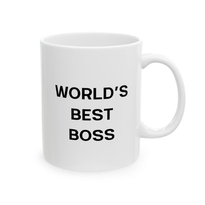 World's Best Boss 11oz white funny large coffee mug gift for coworker team leader manager office waveywares wavey wares wavywares wavy wares