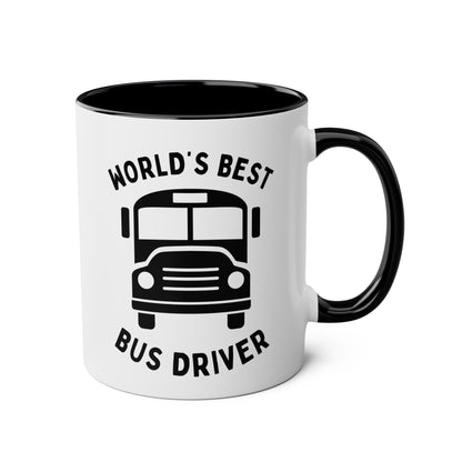 World's Best Bus Driver 11oz white with black accent funny large coffee mug gift for school drive thank you end of year appreciation waveywares wavey wares wavywares wavy wares 