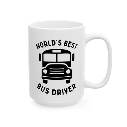 World's Best Bus Driver 15oz white funny large coffee mug gift for school drive thank you end of year appreciation waveywares wavey wares wavywares wavy wares 