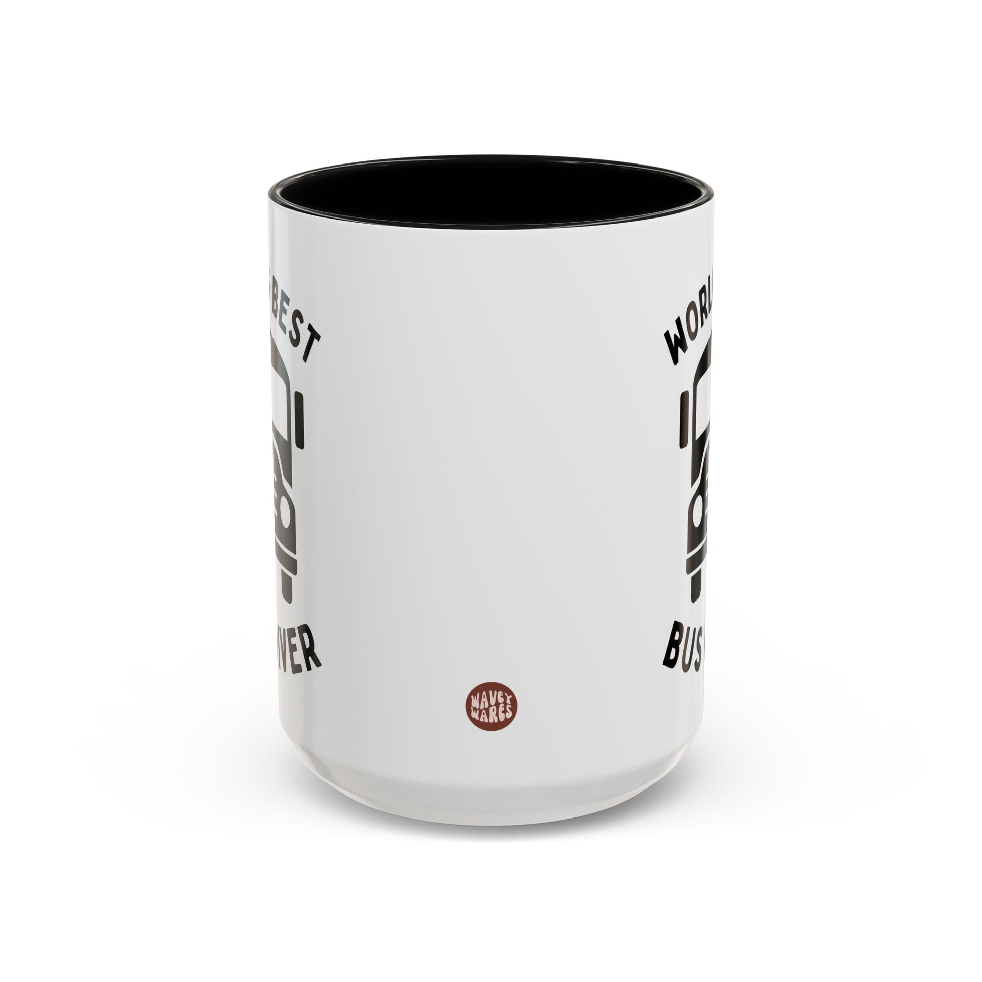 World's Best Bus Driver 15oz white with black accent funny large coffee mug gift for school drive thank you end of year appreciation waveywares wavey wares wavywares wavy wares side