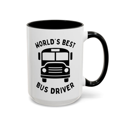 World's Best Bus Driver 15oz white with black accent funny large coffee mug gift for school drive thank you end of year appreciation waveywares wavey wares wavywares wavy wares