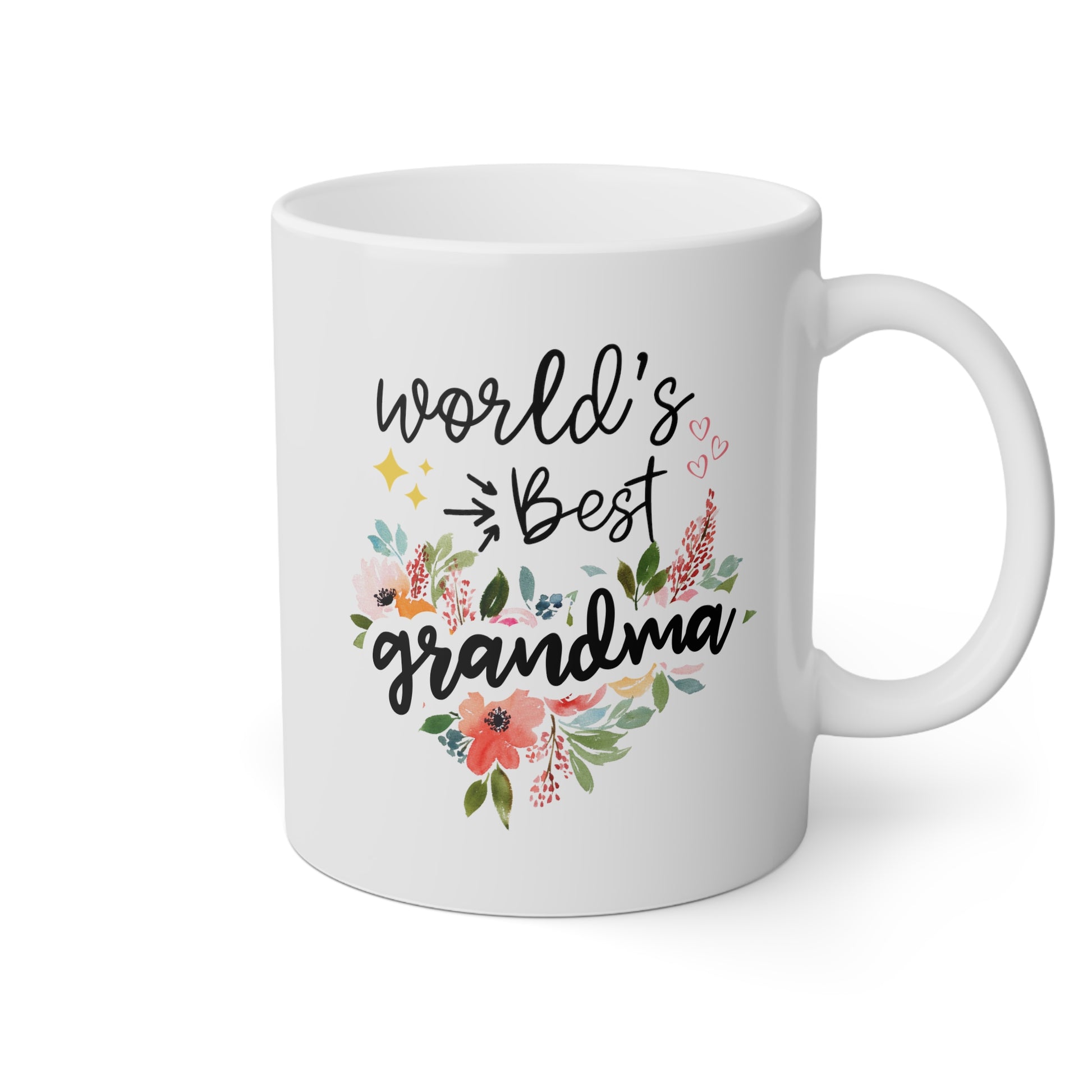 World's Best Grandma 11oz white funny large coffee mug gift for grandmother granny gran nana mother's day birthday gigi nan waveywares wavey wares wavywares wavy wares