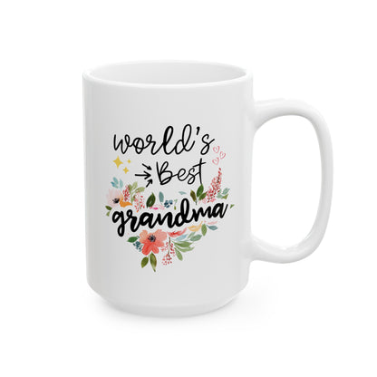 World's Best Grandma 15oz white funny large coffee mug gift for grandmother granny gran nana mother's day birthday gigi nan waveywares wavey wares wavywares wavy wares