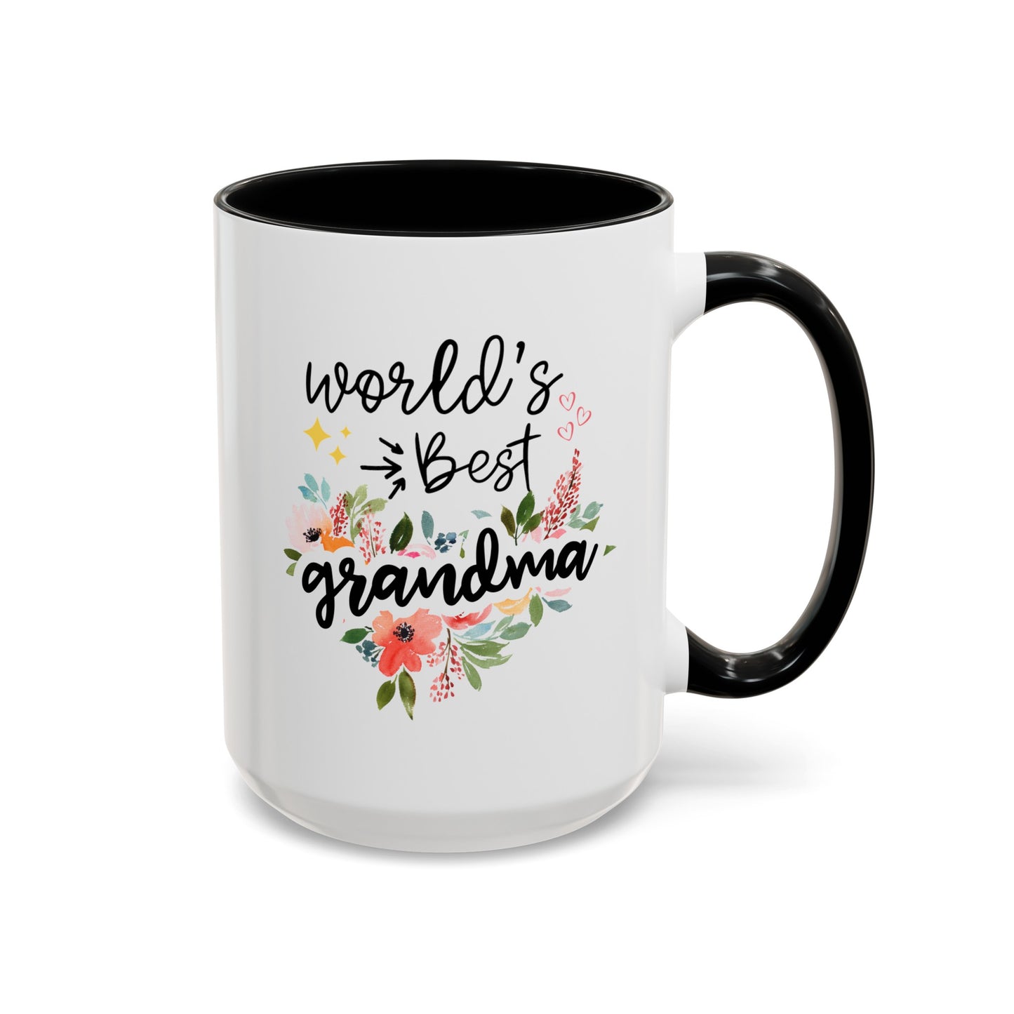 World's Best Grandma 15oz white with black accent funny large coffee mug gift for grandmother granny gran nana mother's day birthday gigi nan waveywares wavey wares wavywares wavy wares