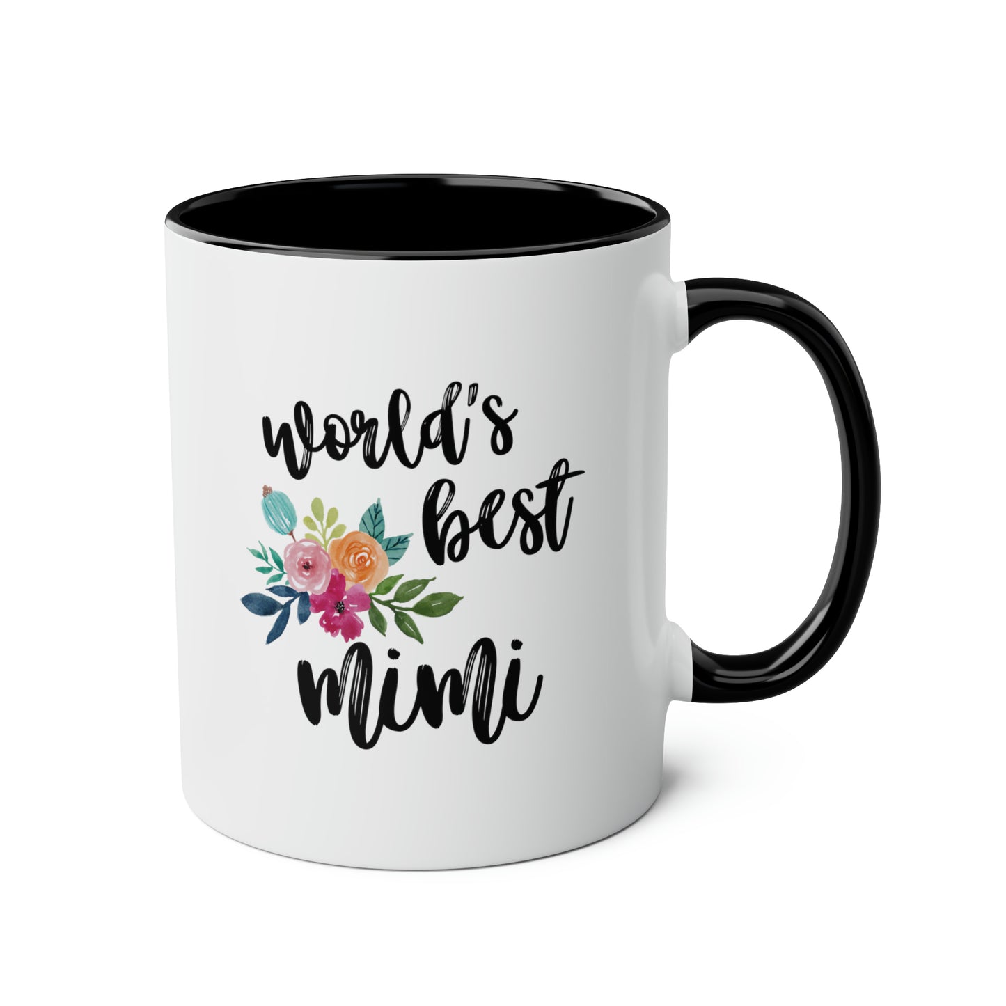 World's Best Mimi 11oz white with black accent funny large coffee mug gift for grandmother nana personalize custom waveywares wavey wares wavywares wavy wares