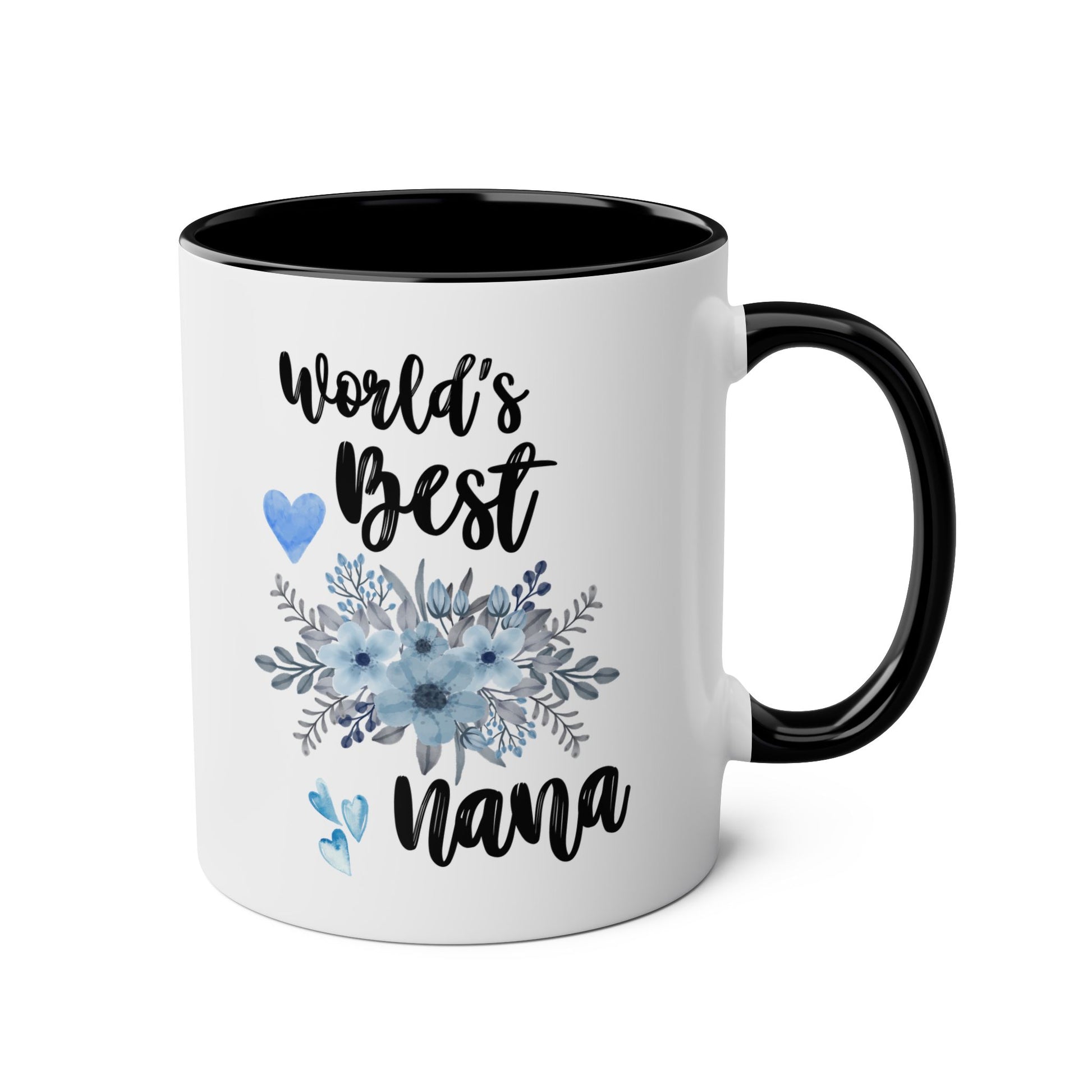 World's Best Nana 11oz white with black accent funny large coffee mug gift for her grandmother grandma Mother's Day waveywares wavey wares wavywares wavy wares