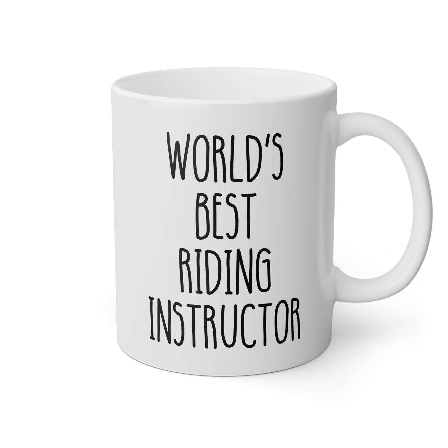 World's Best Riding Instructor 11oz white funny large coffee mug gift for horse trainer coach waveywares wavey wares wavywares wavy wares