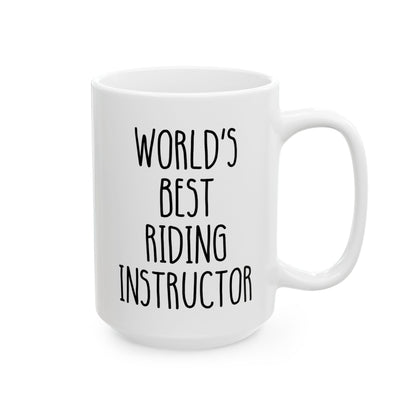 World's Best Riding Instructor 15oz white funny large coffee mug gift for horse trainer coach waveywares wavey wares wavywares wavy wares