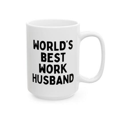 World's Best Work Husband 15oz white funny large coffee mug gift for Valentines Christmas Birthday Colleague Coworker Thanksgiving waveywares wavey wares wavywares wavy wares