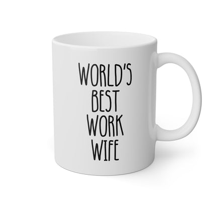 World's Best Work Wife 11oz white funny large coffee mug gift for thanksgiving christmas birthday office tea cup appreciation perfect waveywares wavey wares wavywares wavy wares