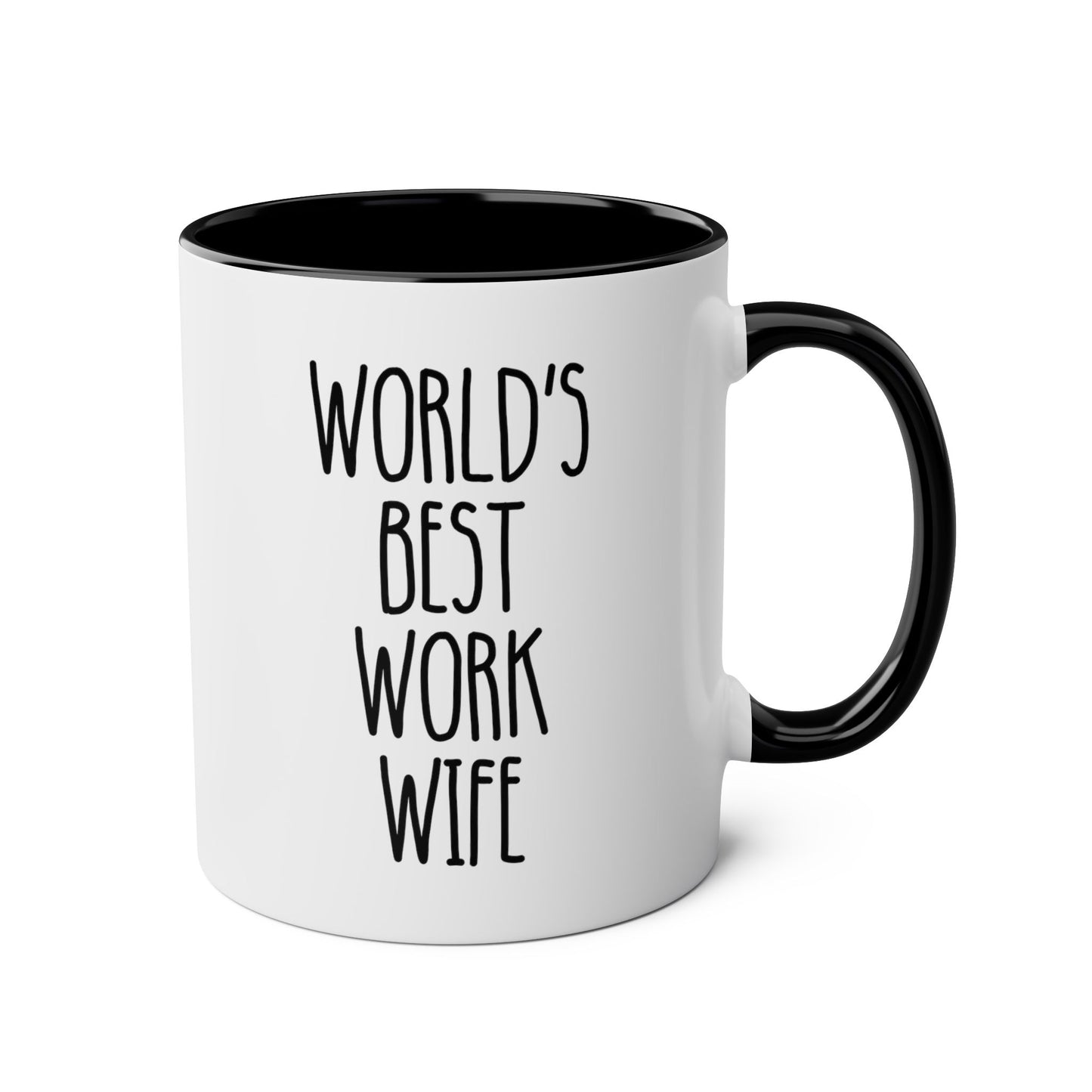 World's Best Work Wife 11oz white with black accent funny large coffee mug gift for thanksgiving christmas birthday office tea cup appreciation perfect waveywares wavey wares wavywares wavy wares