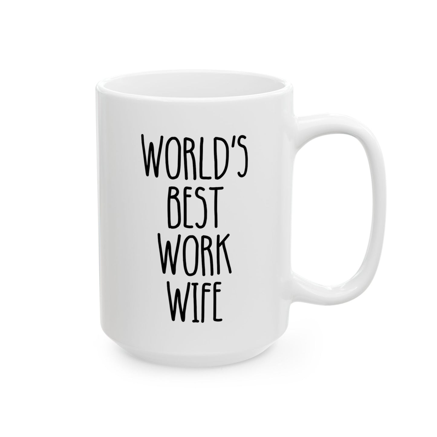 World's Best Work Wife 15oz white funny large coffee mug gift for thanksgiving christmas birthday office tea cup appreciation perfect waveywares wavey wares wavywares wavy wares