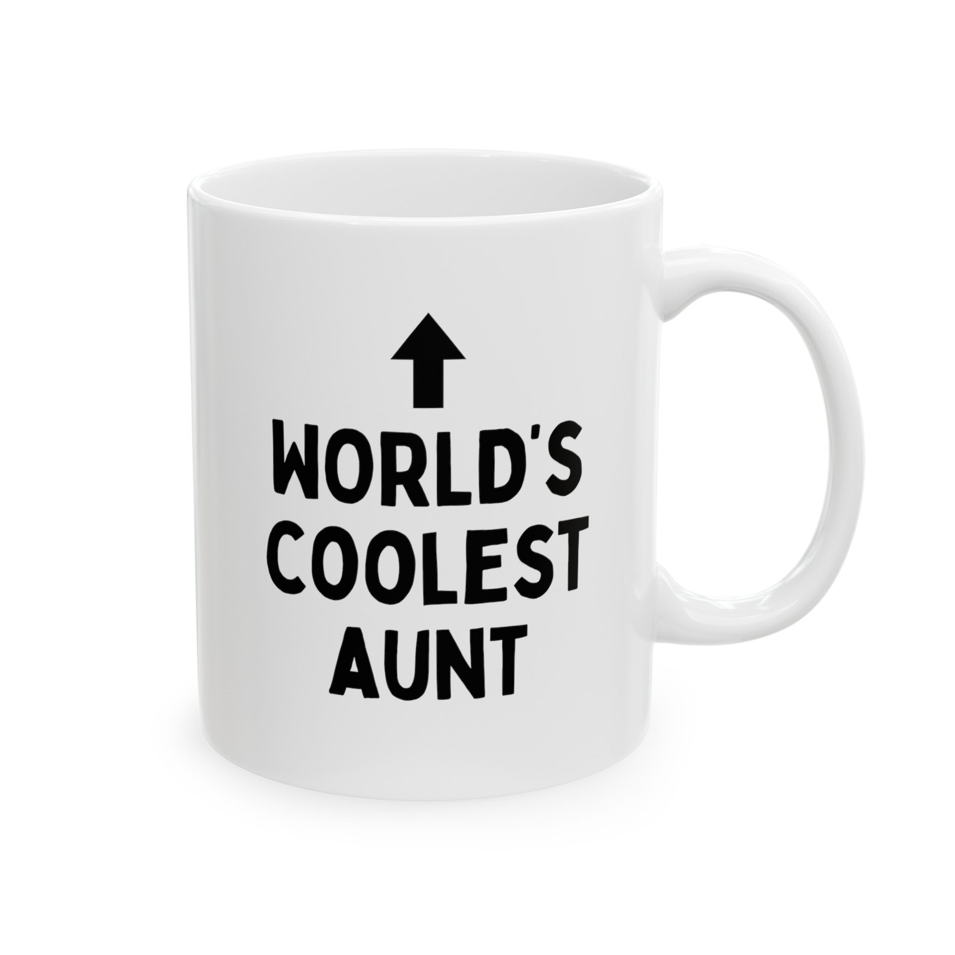 World's Coolest Aunt 11oz white funny large coffee mug gift for auntie birthday mother's day ceramic waveywares wavey wares wavywares wavy wares