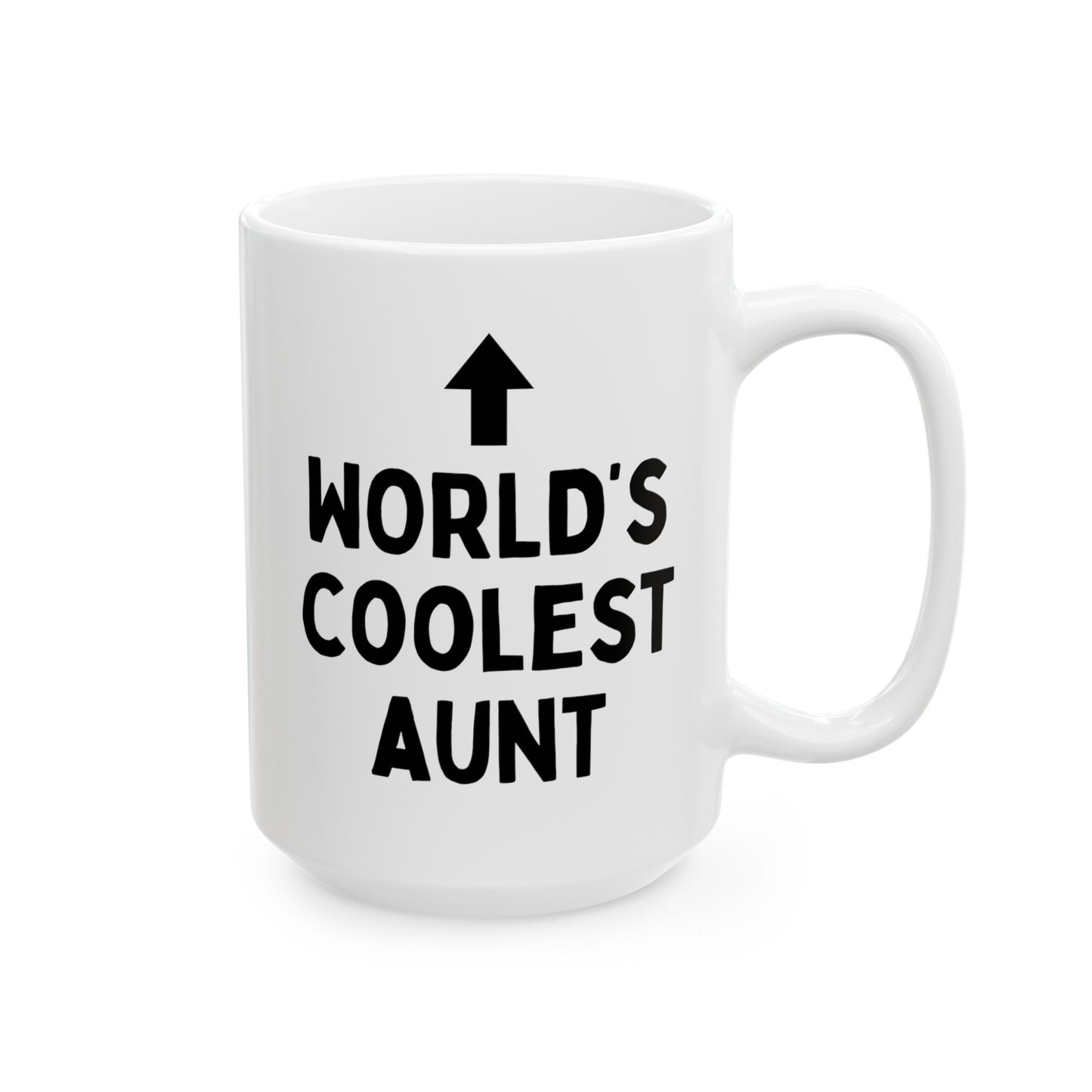 World's Coolest Aunt 15oz white funny large coffee mug gift for auntie birthday mother's day ceramic waveywares wavey wares wavywares wavy wares