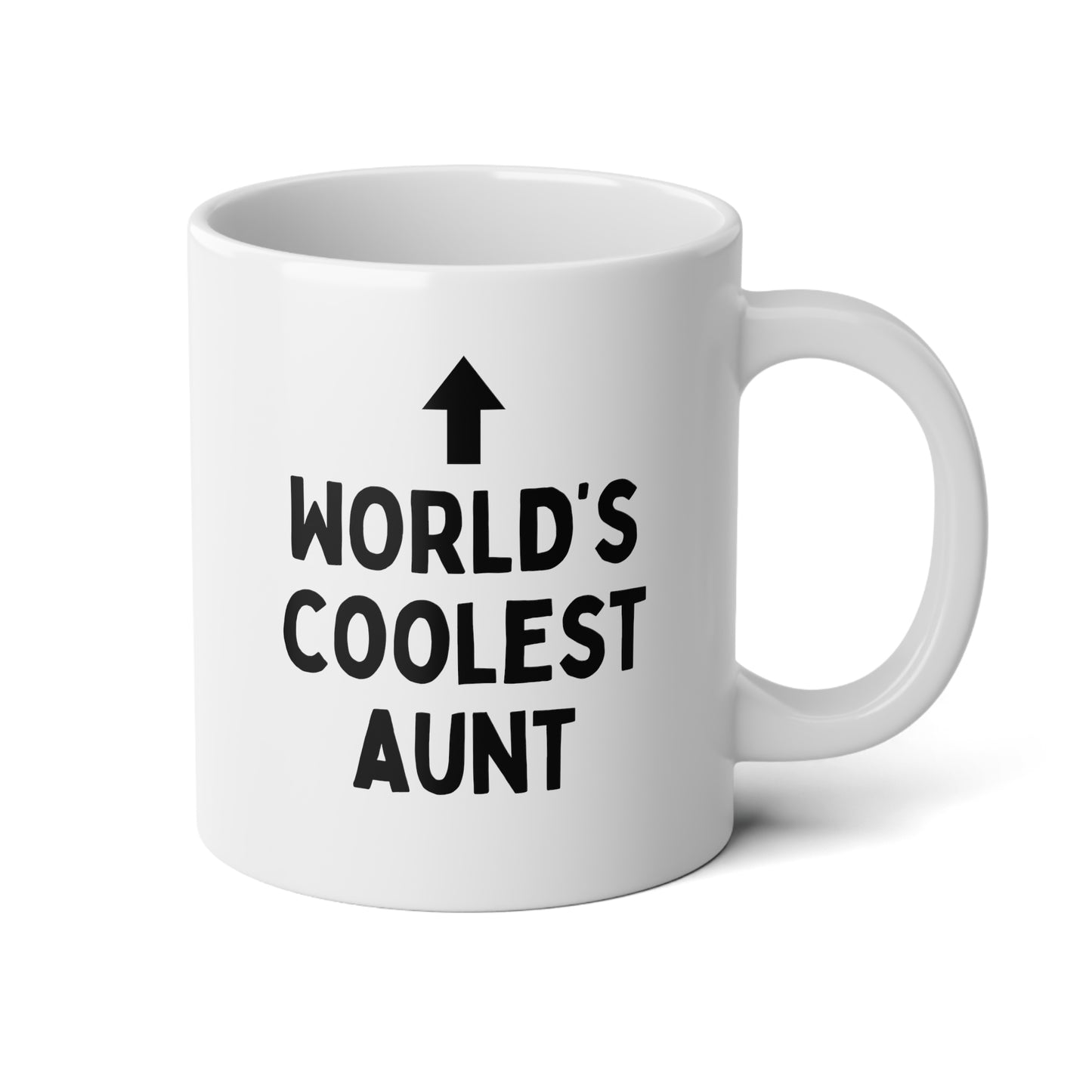 World's Coolest Aunt 20oz white funny large coffee mug gift for auntie birthday mother's day ceramic waveywares wavey wares wavywares wavy wares