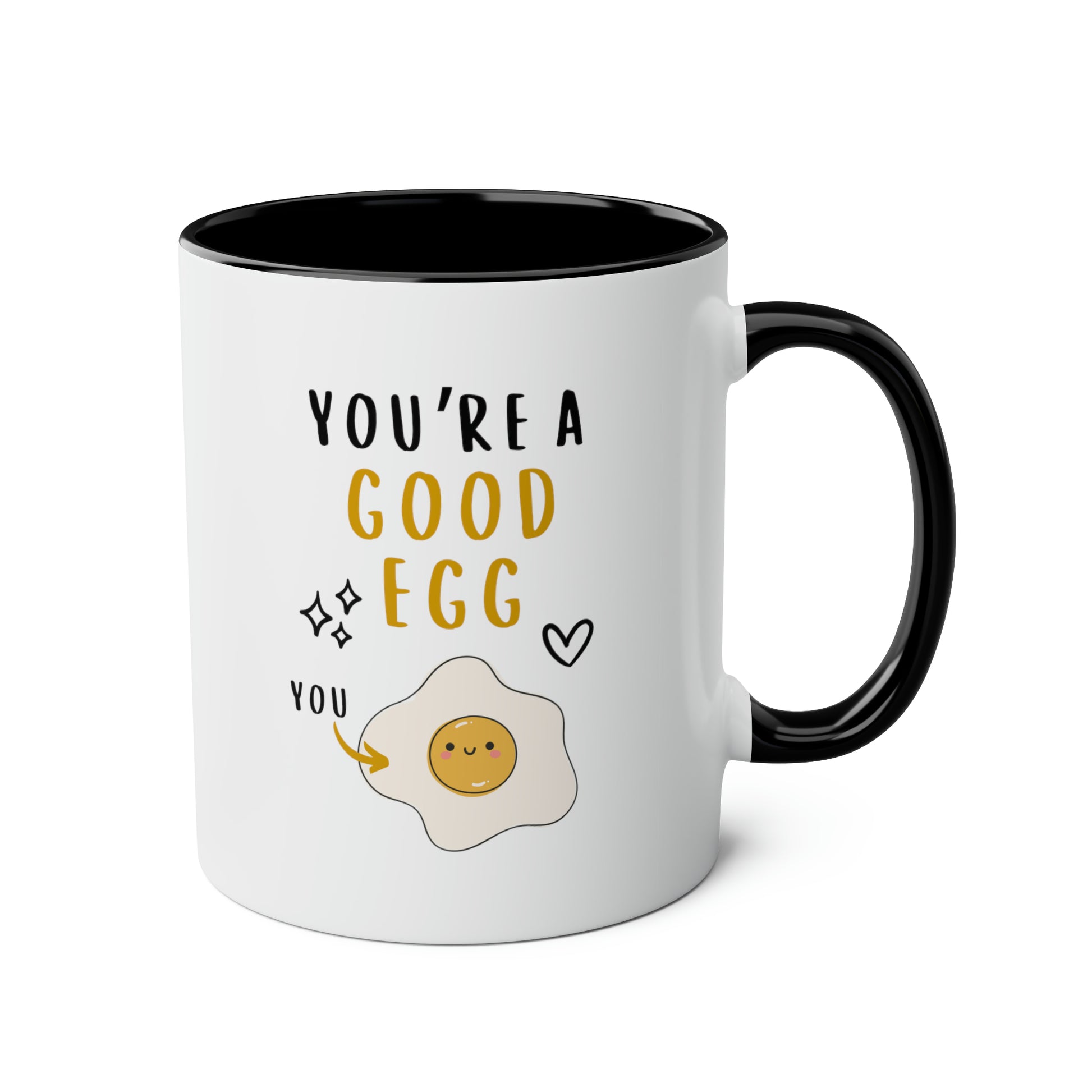 Youre a good egg 11oz white with black accent funny coffee mug tea cup gift for bff friend mothers day gift waveywares wavey wares wavywares wavy wares
