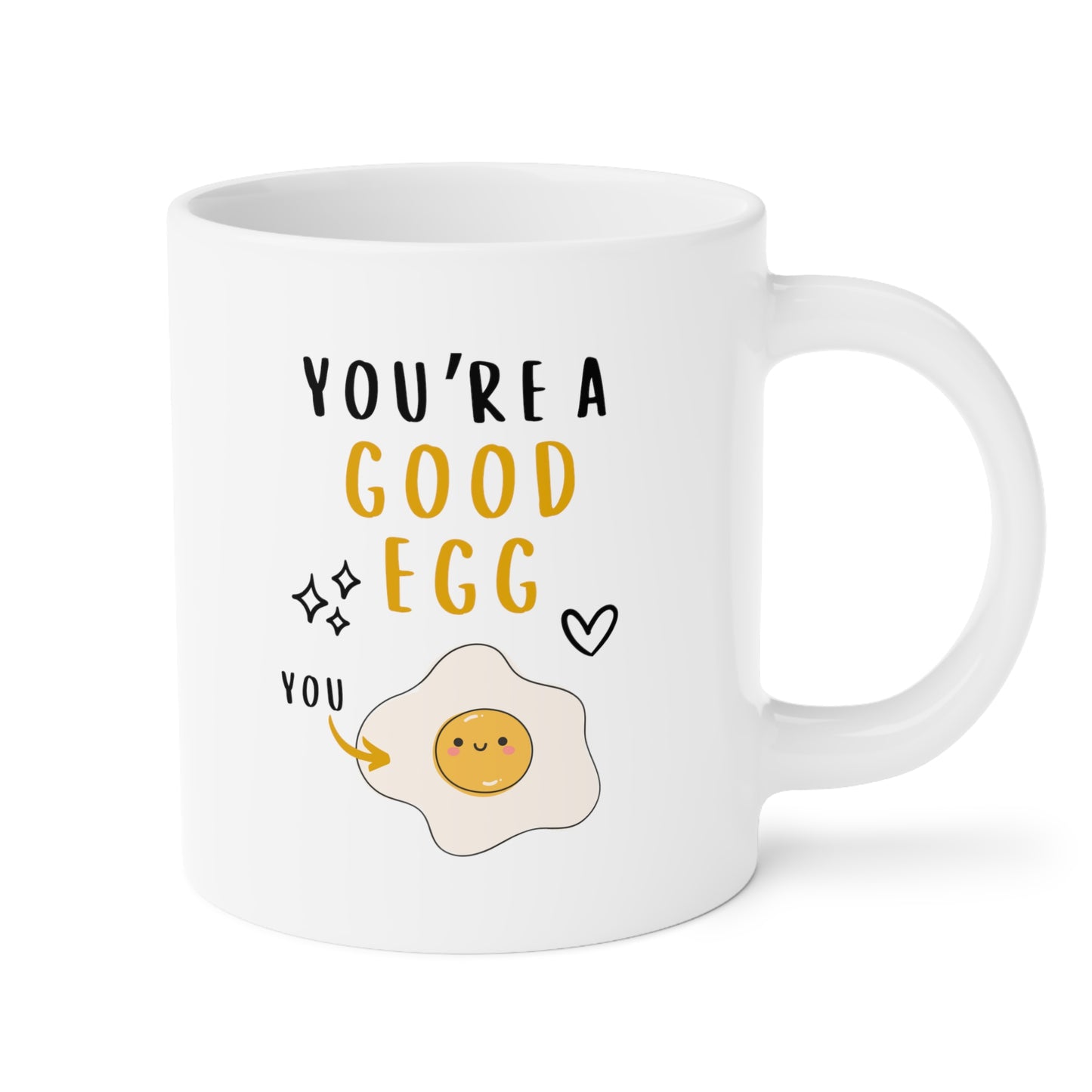 Youre a good egg 20oz white funny large big coffee mug tea cup gift for bff friend mothers day gift waveywares wavey wares wavywares wavy wares