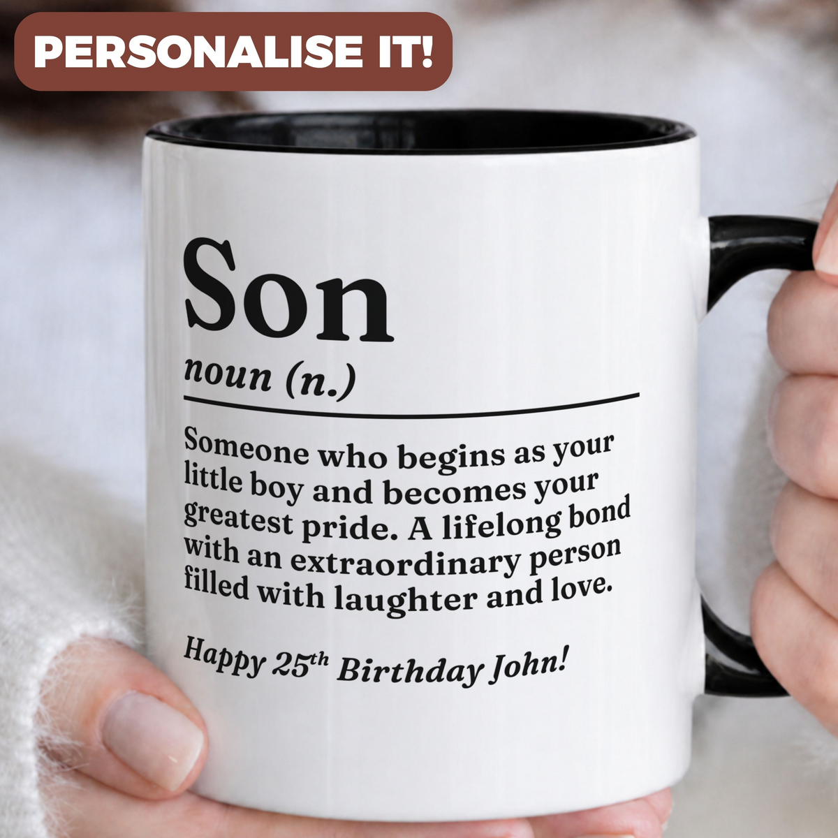 Personalised Son Definition Mug