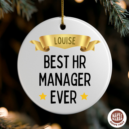 Personalized Best HR Manager Ornament