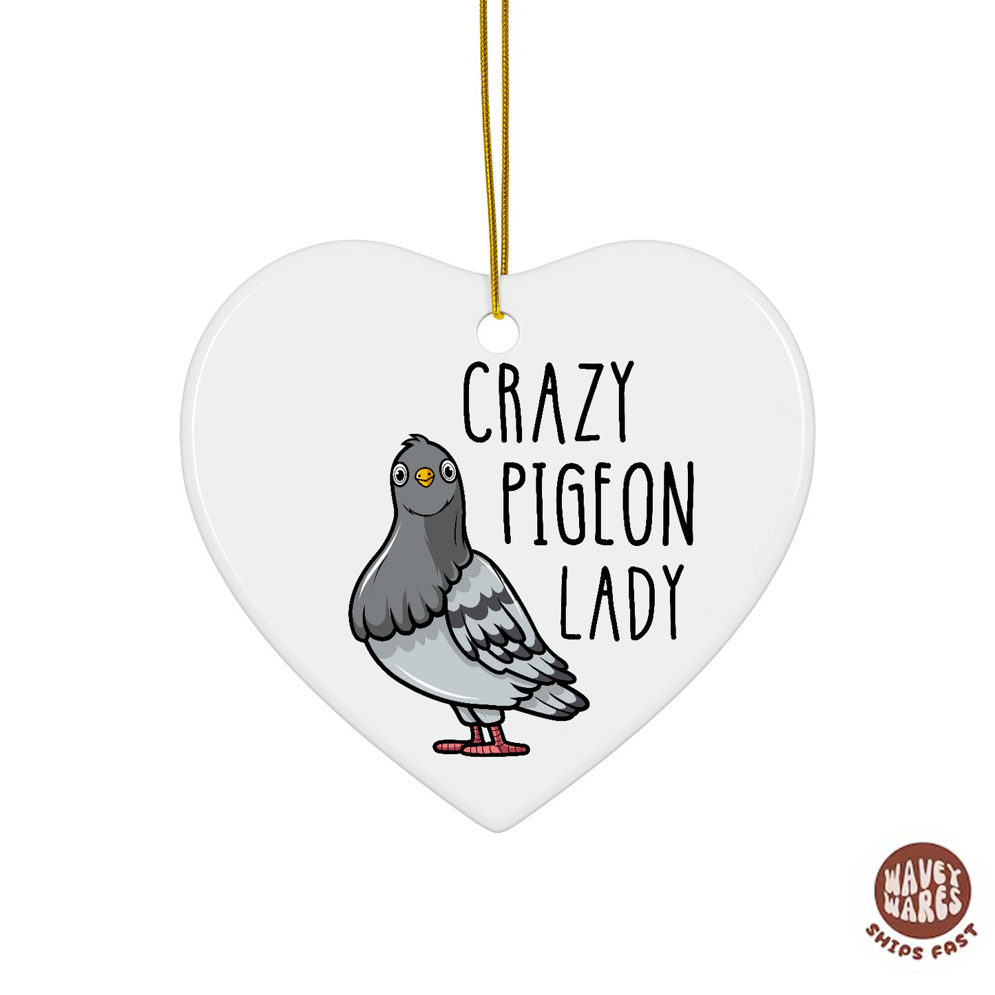 Crazy Pigeon Lady Funny Ornament