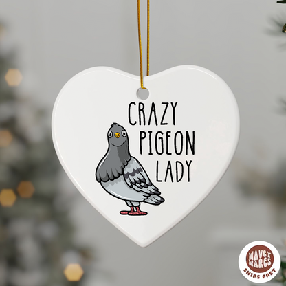 Crazy Pigeon Lady Funny Ornament