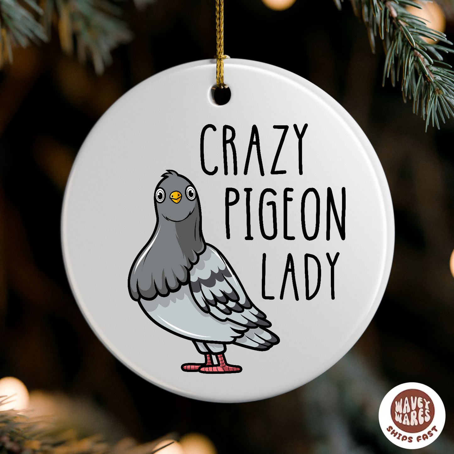 Crazy Pigeon Lady Funny Ornament