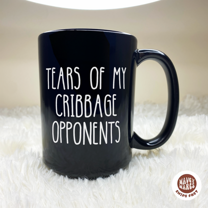 Tears of My Cribbage Opponents Black Coffee Mug