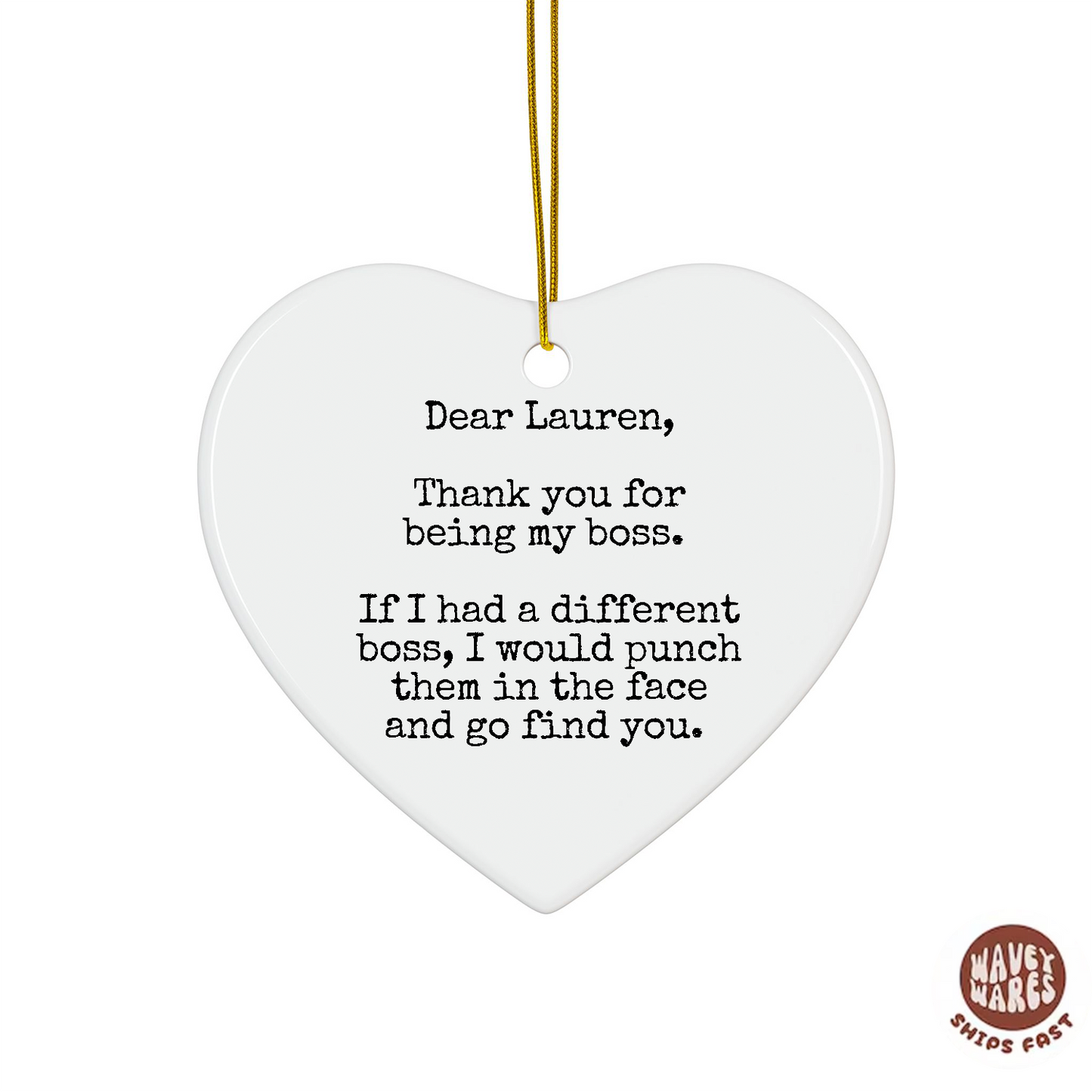 Personalized Thank You For Being My Boss Punch Face Funny Ornament